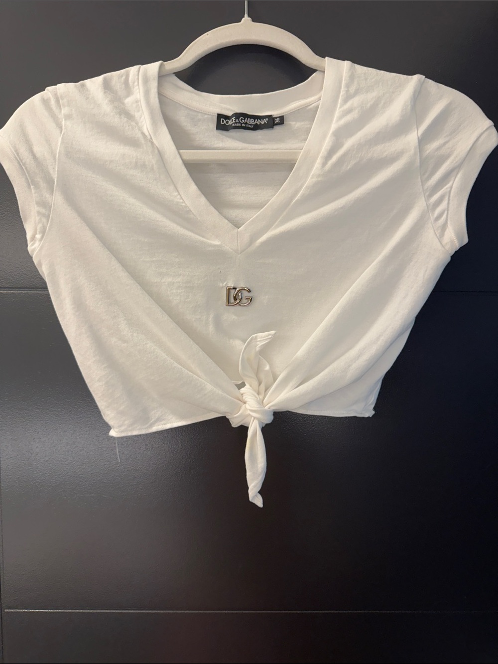 Dolce & Gabbana Tie-Front Crop Tee